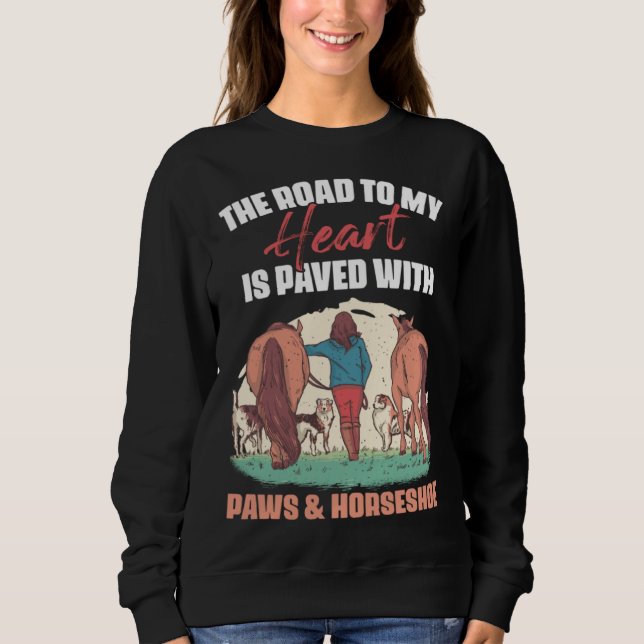 Sweatshirt Horseshoes Pawprint Country Life for Horse Dog (Devant)