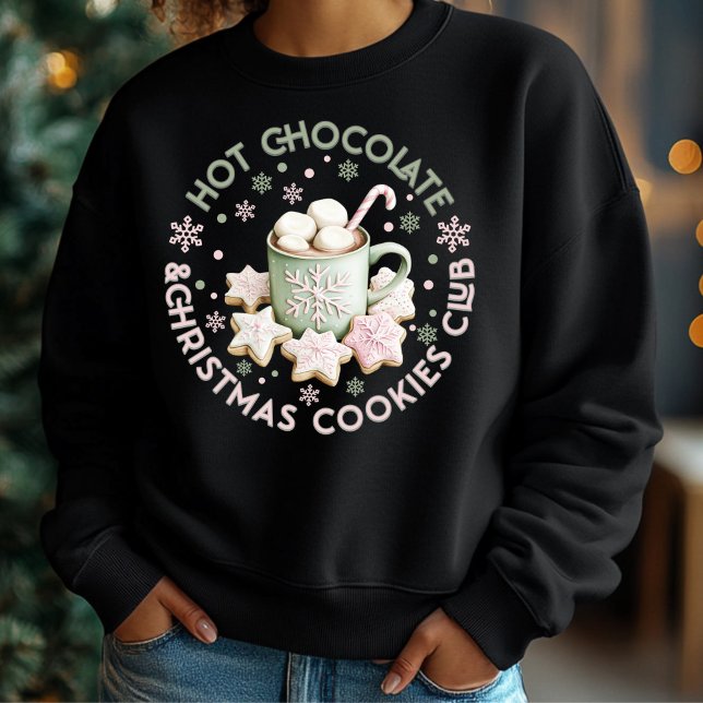 Sweatshirt Hot Chocolate & Christmas Cookies Club Pastel Pink (Créateur téléchargé)