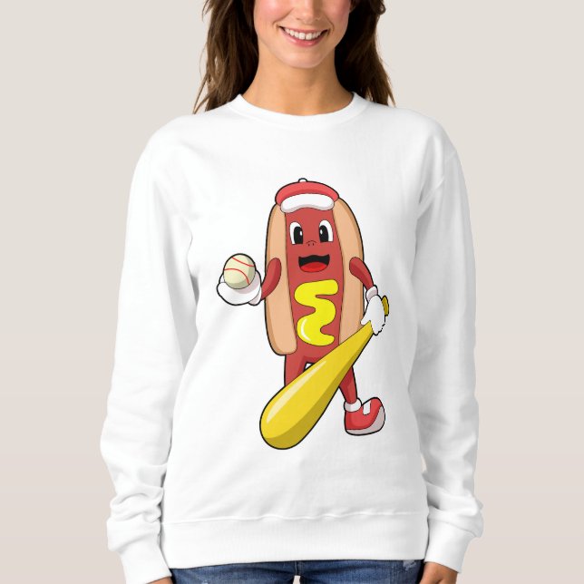 Sweatshirt Hot dog at baseball with baseball (Devant)