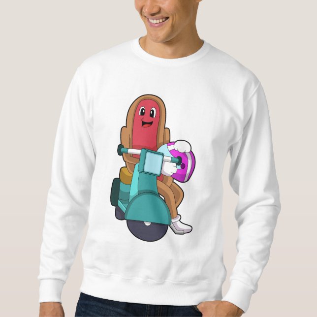 Sweatshirt Hotdog en motard avec scooter.PNG (Devant)