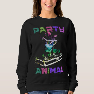 Sweatshirt House Music Rave Cat Party Animal Kitty Dj Youth C
