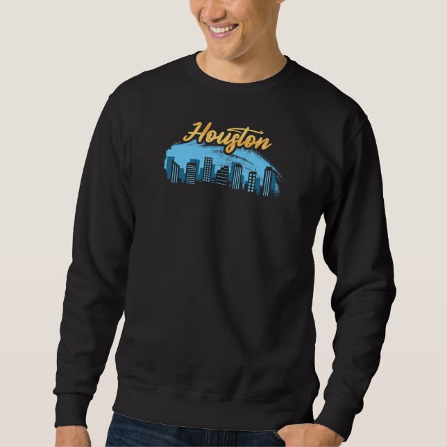 Sweatshirt Houston Skyline Design pour le Houstonian (Devant)