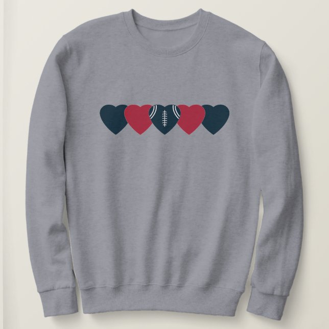 Sweatshirt Houston Texans Heart Football Dark (Design devant)