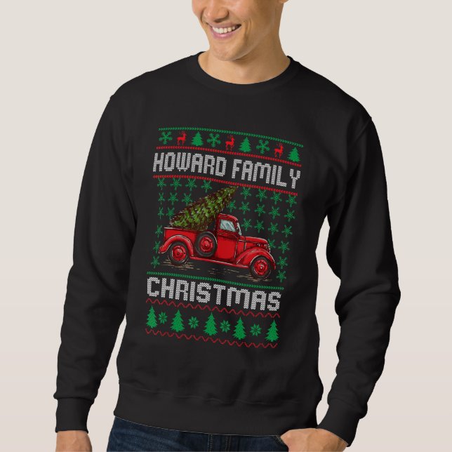 Sweatshirt Howard Famille Vilain Chandail de Noël Camion Roug (Devant)