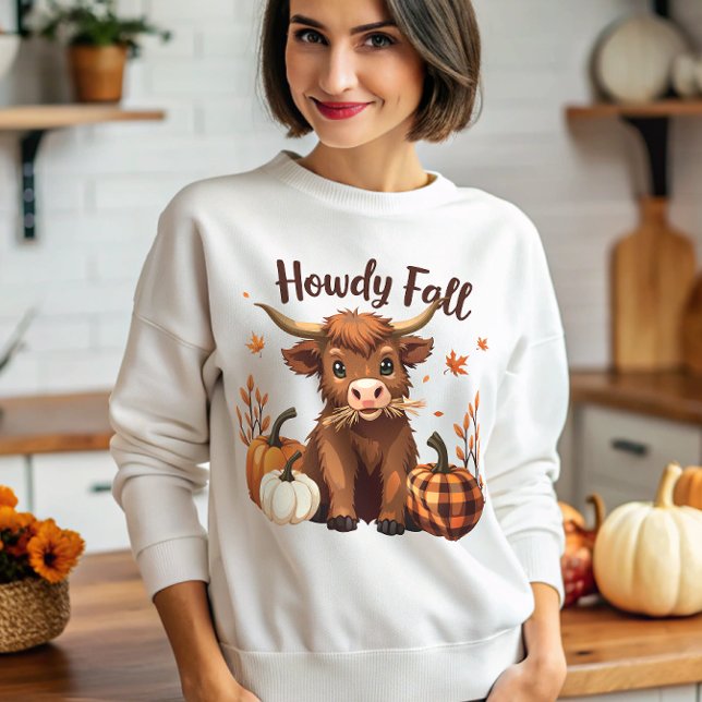 Sweatshirt Howlett Fall Highland Cow Fall Automne Thanksgivin (Créateur téléchargé)