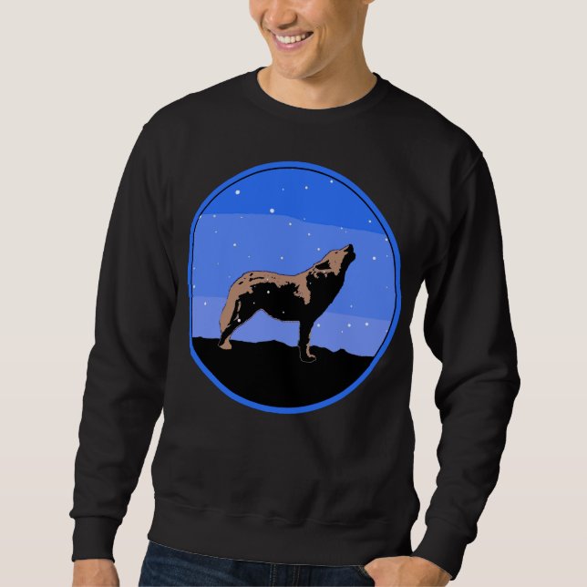Sweatshirt Howling Wolf en hiver - Art faunique original (Devant)