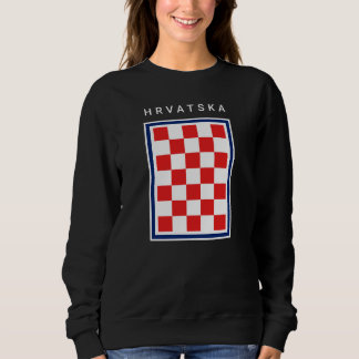 Sweatshirt Hrvatska Checker Blue Border