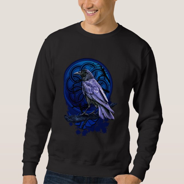 Sweatshirt Huginn the Raven Midnight Nordic Tidings (Devant)