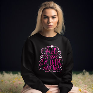 Sweatshirt Hugs, baisers et Voeux de Saint Valentin, Coeurs,