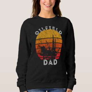 Sweatshirt Huile Mens Rig Retro Sunset Oilfield Papa Travaill