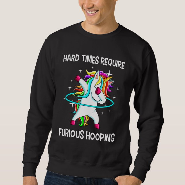 Sweatshirt Hulahoop Hula Dabbing Hoop Unicorn Danse Furieuse  (Devant)