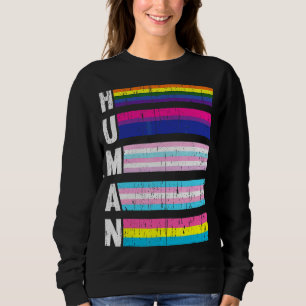 Sweatshirt Human Lgbt Q Fierté Drapeau Gay Bi Intersexuel Tra