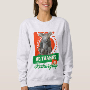 Sweatshirt Humeur d'introverti de koala rechargeant drôle