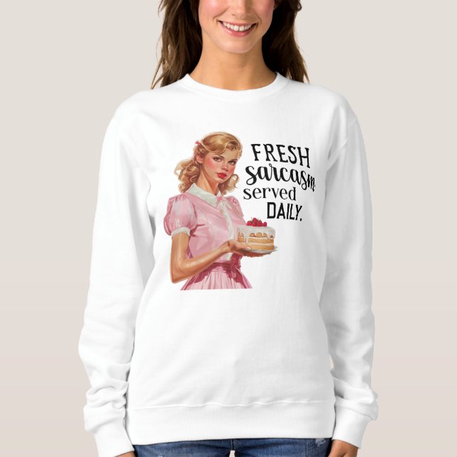 Sweatshirt humoristique mot d'art rétro dame (Devant)