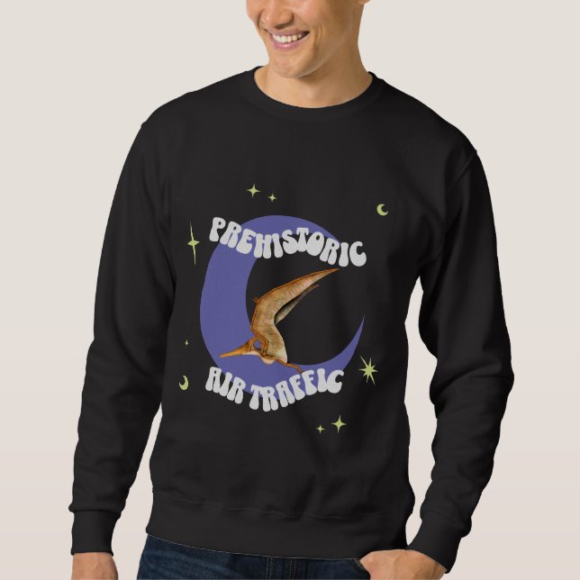 Sweatshirt Humour d'aviation Lune Ptérodactyle Drôle (Devant)
