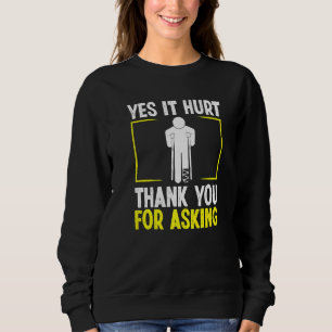 Sweatshirt Humour de récupération de la jambe cassé guerrier
