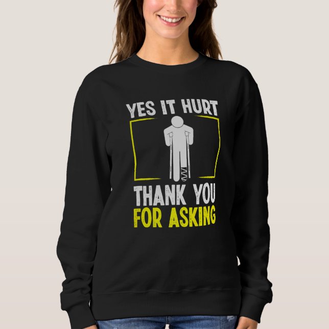 Sweatshirt Humour de récupération de la jambe cassé guerrier  (Devant)