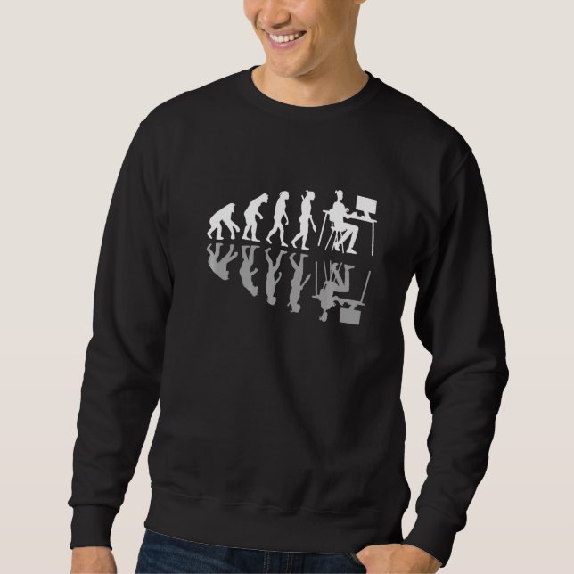 Sweatshirt Humour Web Designer de l'évolution humaine numériq (Devant)
