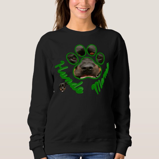 Sweatshirt Hundemama Rottweiler Green (Devant)