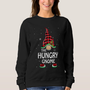 Sweatshirt Hungry Gnome Buffalo Plaid Matching Family Christm