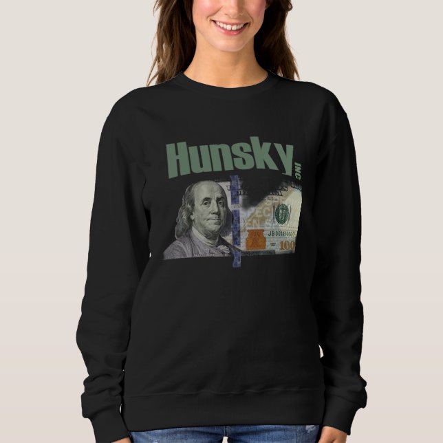 Sweatshirt HUNSKY Money 100 Dollar Bill Graphic (Devant)