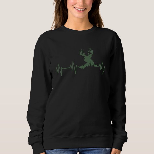 Sweatshirt Hunting Life Deer Heartbea Hunters (Devant)