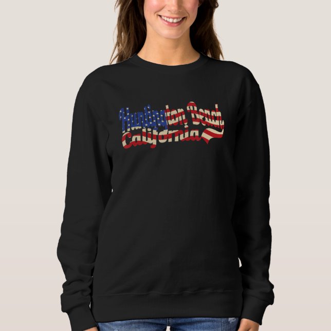 Sweatshirt Huntington Beach California American Flag (Devant)