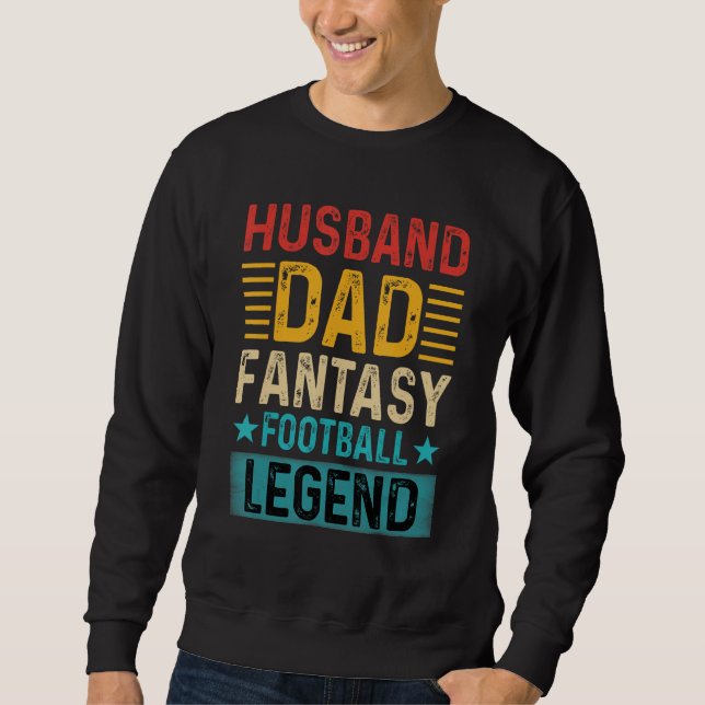 Sweatshirt Husband Dad Fantasy Football Legend Retro Father s (Devant)