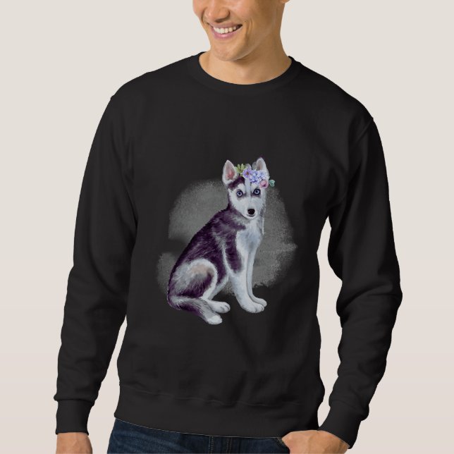 Sweatshirt Husky Avec Fleurs (Devant)