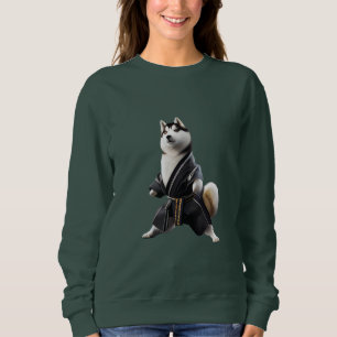 Sweatshirt Husky Dog connaît Karate, Husky Dog Karate Player