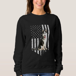 Sweatshirt Husky Drapeau Patriotique Husky Chien 4 Juil