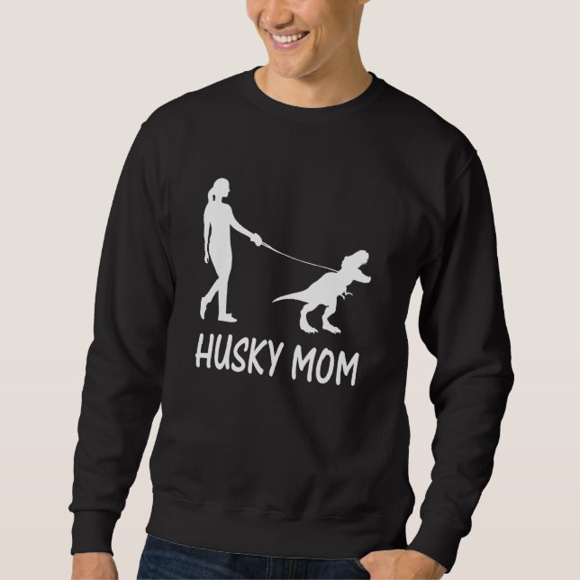 Sweatshirt Husky Maman Sibérienne Husky Mama Chien Dinosaure  (Devant)