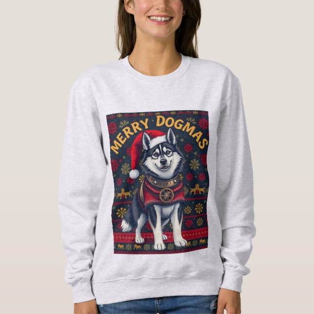 Sweatshirt Husky Merry Dogmas (Devant)