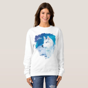 Sweatshirt Husky personnalisé avec montagnes 