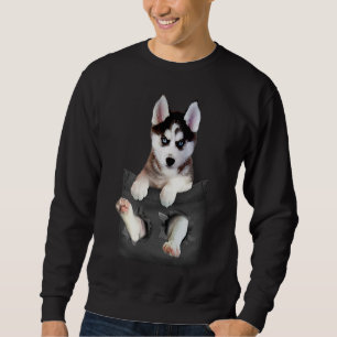 Sweatshirt Husky Sibérien Dans La Pocket Puppy