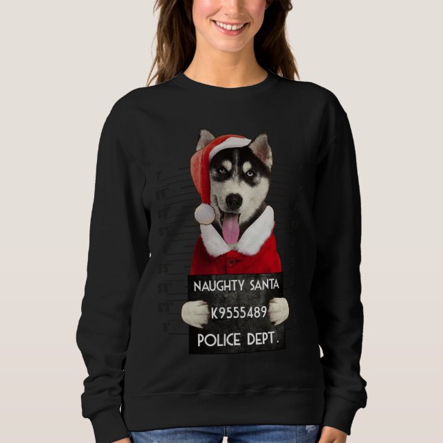 Sweatshirt Husky Syberian Père Noël Noël (Devant)