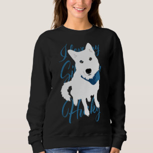 Sweatshirt Husky White Bi Eyed Snow Dog