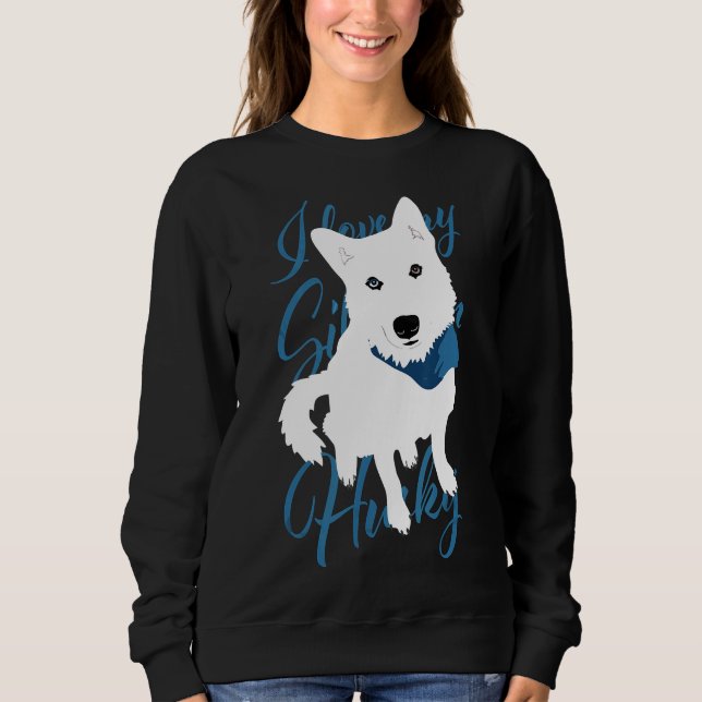 Sweatshirt Husky White Bi Eyed Snow Dog (Devant)