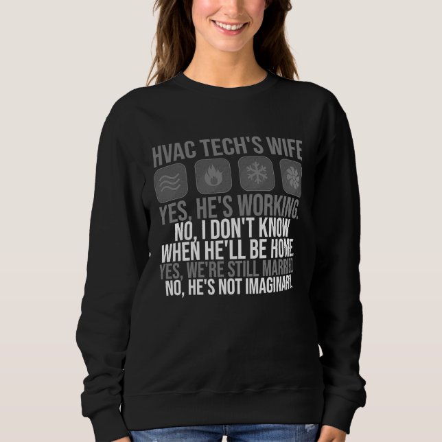 Sweatshirt HVAC Tech Wife  For Women Technician Mother's Day (Devant)