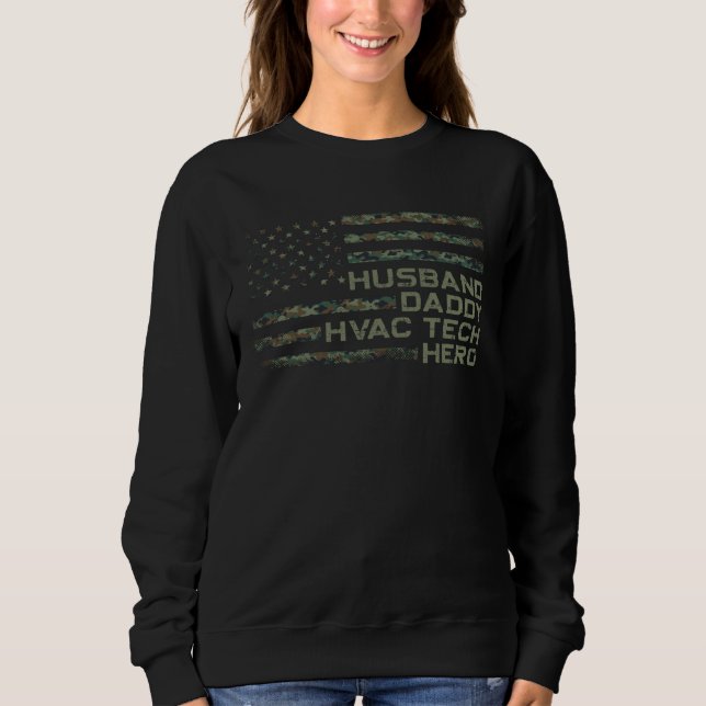 Sweatshirt HVAC Technician Tech American Flag Vintage Husband (Devant)