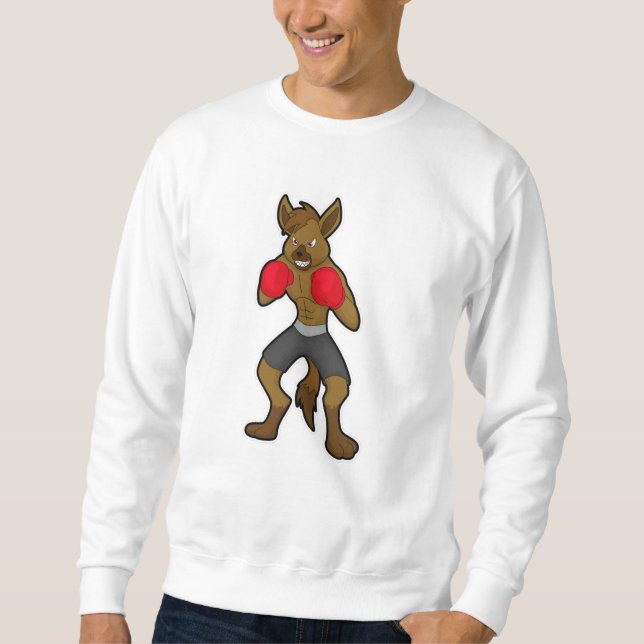 Sweatshirt Hyena à la boxe avec gants de boxe (Devant)
