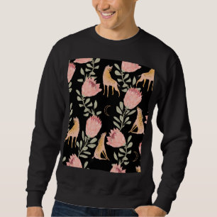 Sweatshirt Hyena & Protea : Motif Vintage foncé