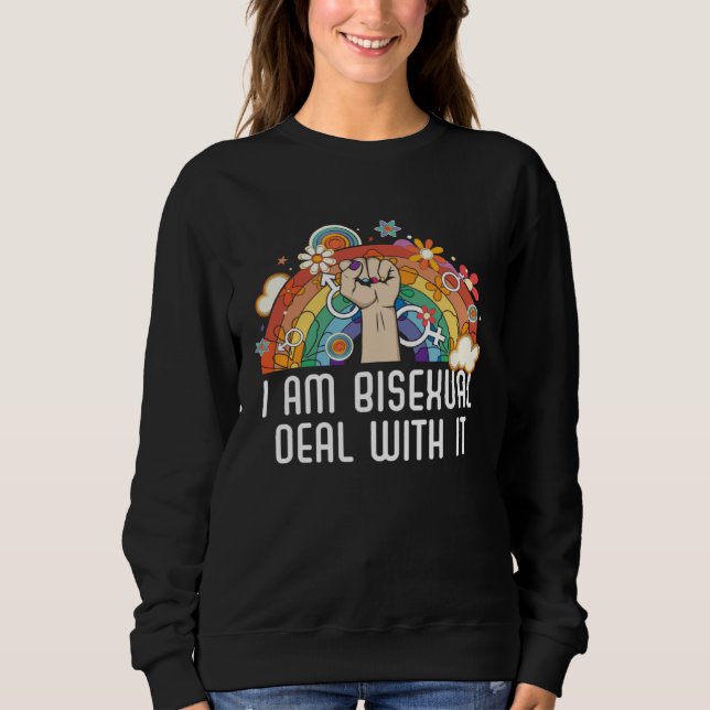 Sweatshirt I Am Bisexual Deal With It Bisexual Pride Bisexual (Devant)
