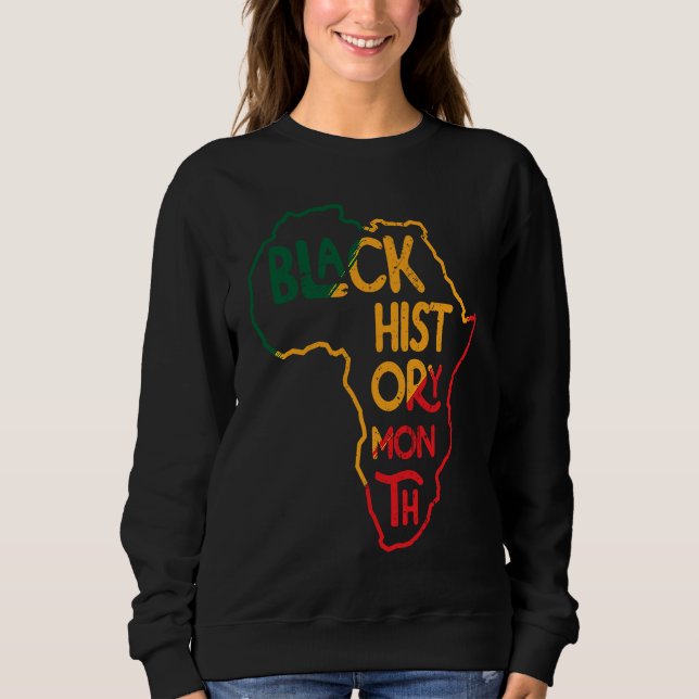 Sweatshirt I Am Black History African American Map (Devant)