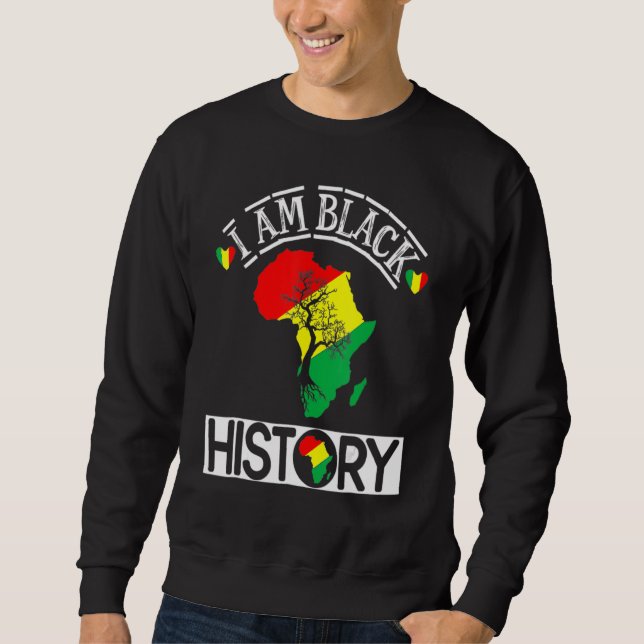 Sweatshirt I Am Black History Month African Map American Cele (Devant)