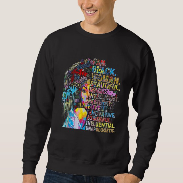 Sweatshirt I Am Black History Month, Strong African Queen Gir (Devant)