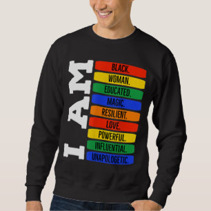 Sweatshirt I Am Black Woman Queen - Black History Month Junet