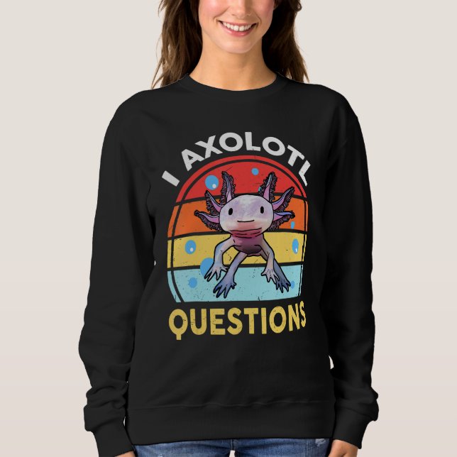 Sweatshirt I Axolotal Questions Enfants Hommes Femmes Rétro A (Devant)