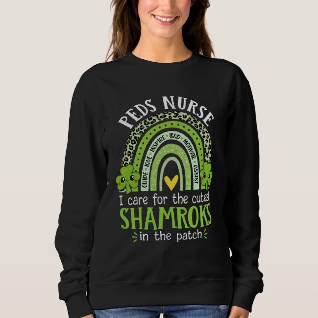 Sweatshirt I Care For The Cutest Shamrocks Peds Nurse St Patr (Devant)