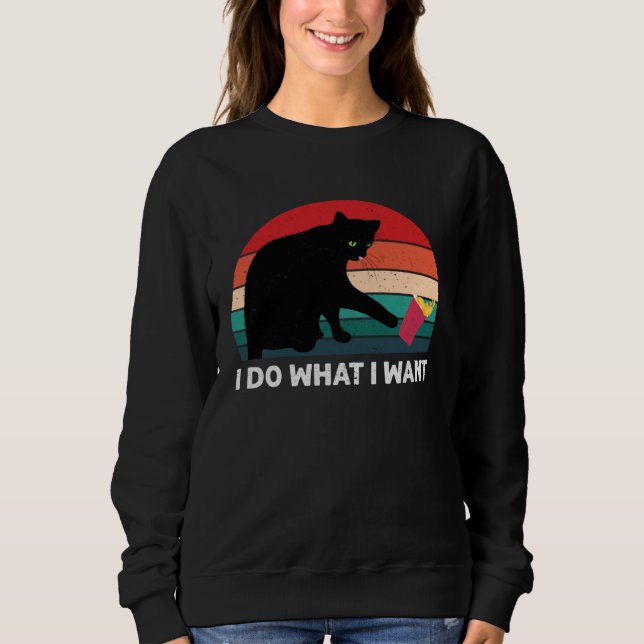 Sweatshirt I Do What I Want Cat  Retro Cat    Cat  10 (Devant)